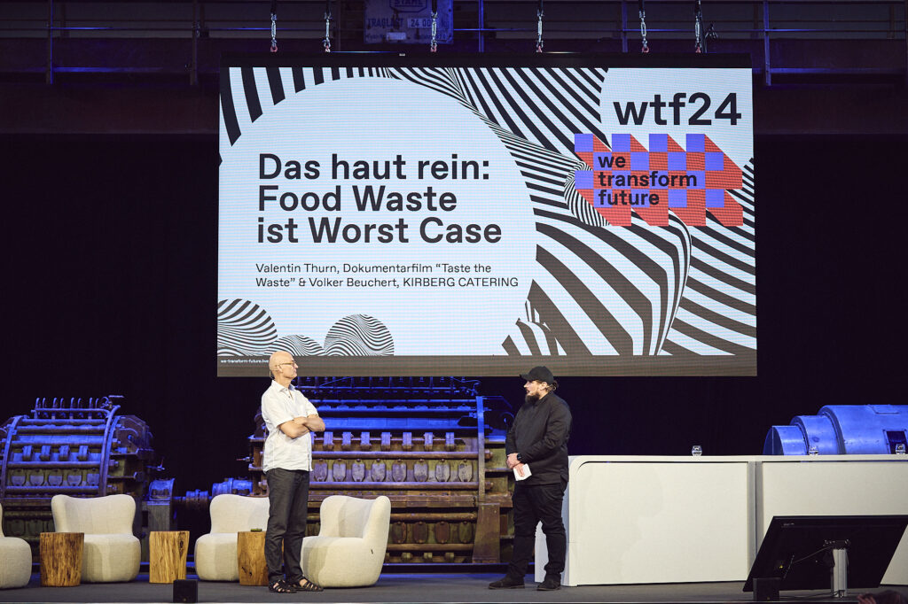 Kirberg Catering: Geschäftsführer Volker Beuchert & Valentin Thurn live bei der #wtf24 in der Grand Hall Zollverein Essen.